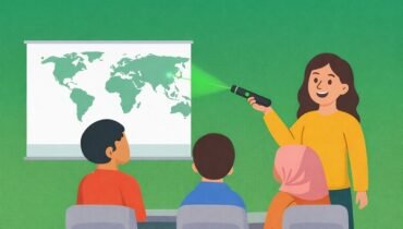 Menggunakan Penunjuk Laser Hijau untuk Pembelajaran Interaktif di Kelas